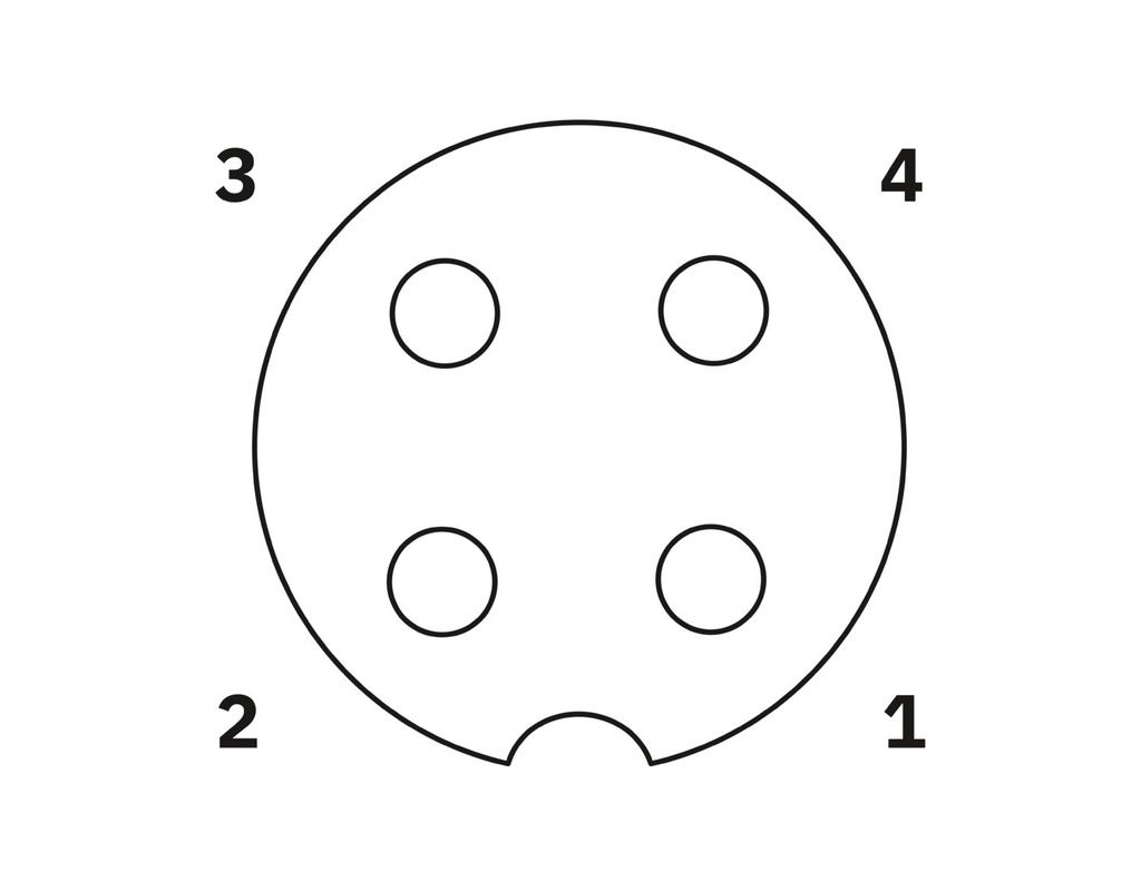 Buchse - Sensorkabel M8 4pol. auf M12 4po., 0,6m