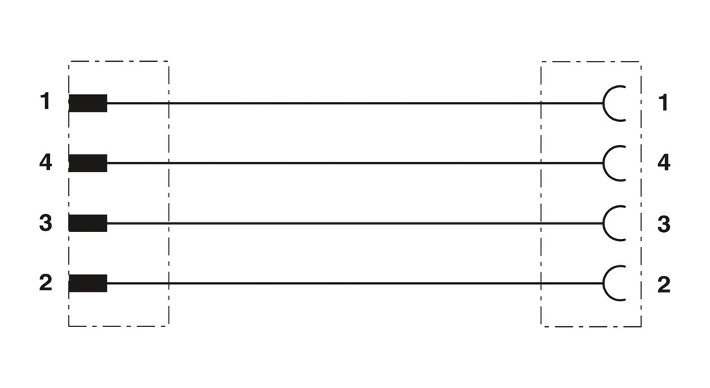 Schema - Sensorkabel M8 4pol. auf M12 4po., 0,6m