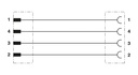 Schema - Sensorkabel, 4pol., Buchse gerade M8 4pol., 5m